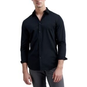 INC International Concepts Shirt Mens XS Black Dressy Woven Button Up Casual NWT